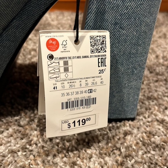 Zara Denim platform mule heels! NEW WITH TAGS - Picture 5 of 5